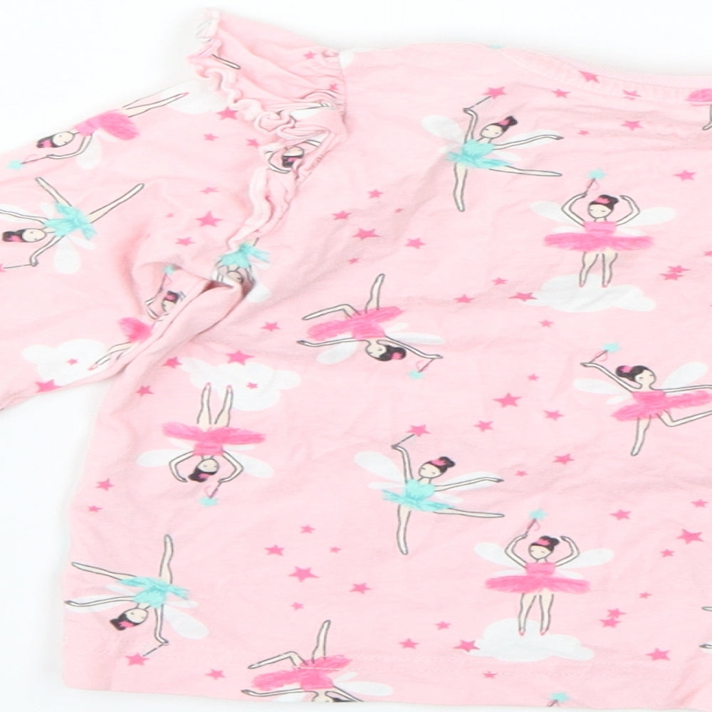 Matalan Baby Pink Floral  Basic T-Shirt Size 12 Months