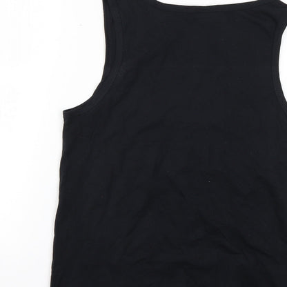 Mens UK Size S Gildan Black  T-Shirt