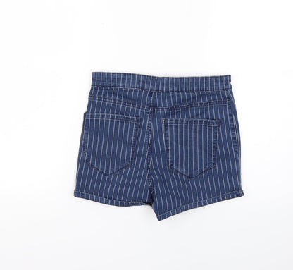 Denim & Co. Womens Blue Striped  Chino Shorts Size 10