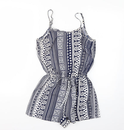 Atmosphere Womens Blue Geometric  Playsuit One-Piece Size 6