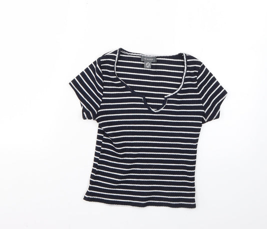 Primark Womens Multicoloured Striped  Basic T-Shirt Size 6
