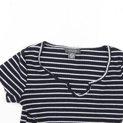 Primark Womens Multicoloured Striped  Basic T-Shirt Size 6