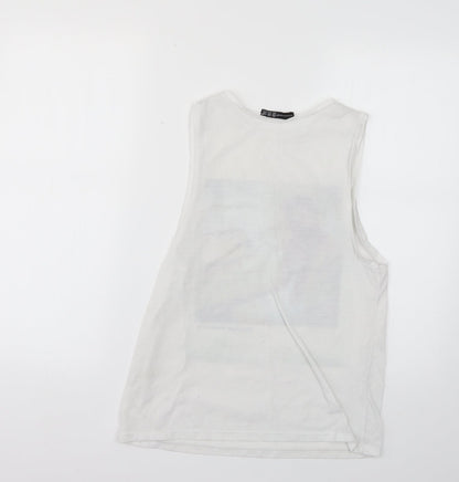 Womens UK Size 10 Atmosphere White Basic T-Shirt