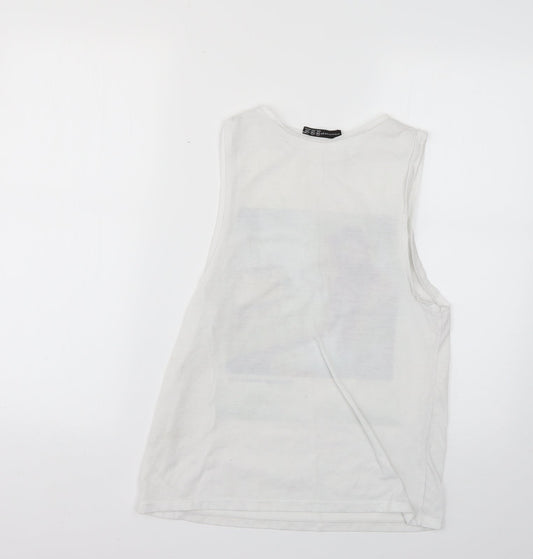Womens UK Size 10 Atmosphere White Basic T-Shirt