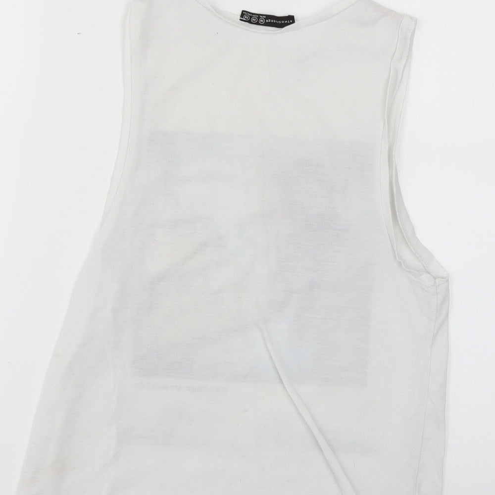 Womens UK Size 10 Atmosphere White Basic T-Shirt
