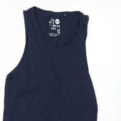 contemporary Mens Blue    T-Shirt Size M