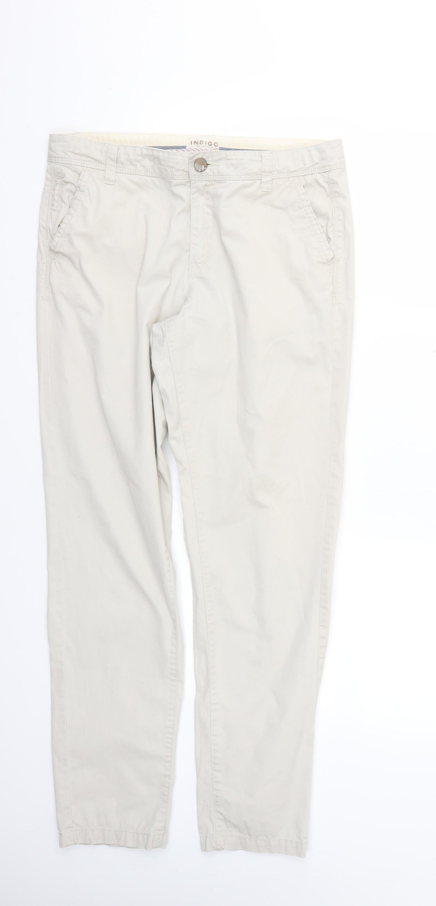 Womens UK Size 10 Marks and Spencer Regular Fit  Beige Trousers