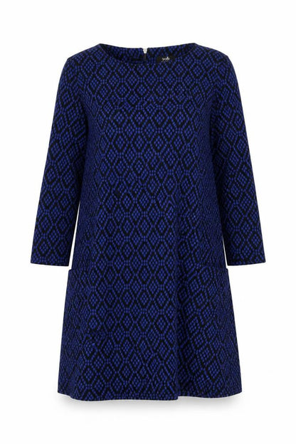 Wallis Womens Blue Geometric  Fit & Flare  Size 10