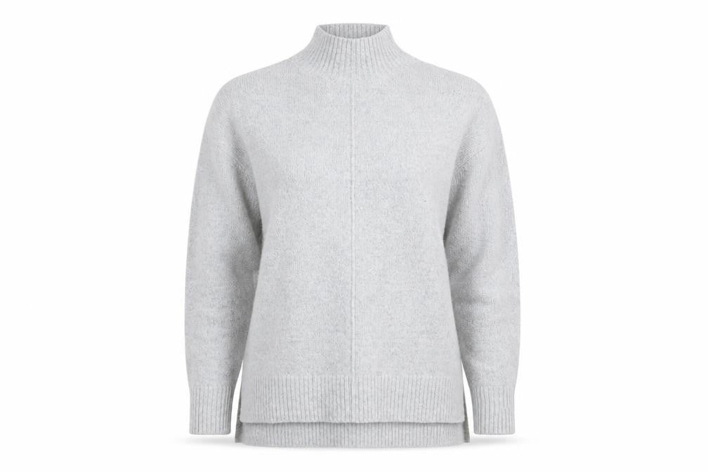 Front view of Oasis women’s grey knit jumper, size XS
