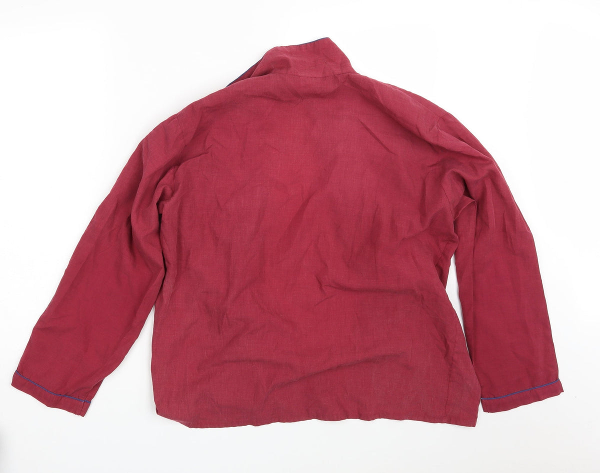 Back view of Harvey James men’s red pyjama top, size M