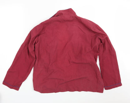 Back view of Harvey James men’s red pyjama top, size M