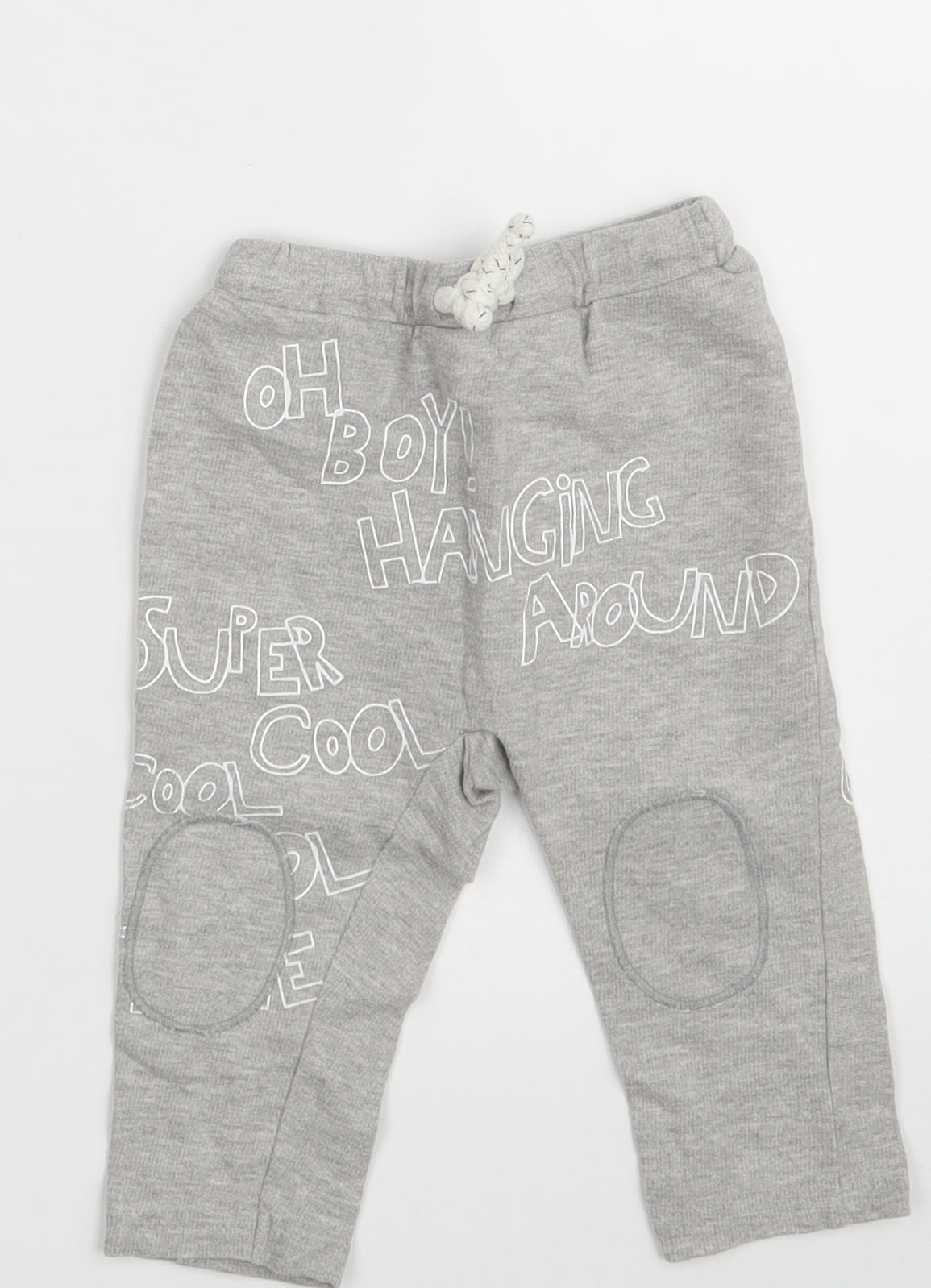 So Cute Boys Grey   Jogger Leggings Size 6-9 Months  - Waist 18in; Inside  leg 9in
