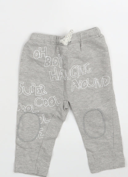 So Cute Boys Grey   Jogger Leggings Size 6-9 Months  - Waist 18in; Inside  leg 9in