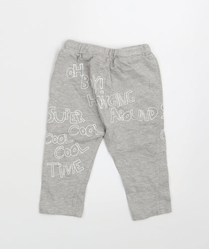 So Cute Boys Grey   Jogger Leggings Size 6-9 Months  - Waist 18in; Inside  leg 9in
