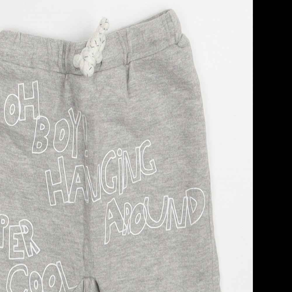 So Cute Boys Grey   Jogger Leggings Size 6-9 Months  - Waist 18in; Inside  leg 9in