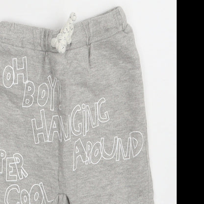 So Cute Boys Grey   Jogger Leggings Size 6-9 Months  - Waist 18in; Inside  leg 9in