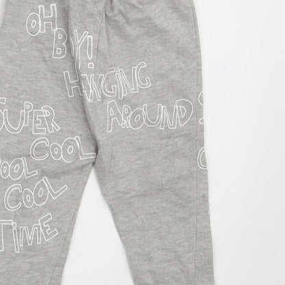 So Cute Boys Grey   Jogger Leggings Size 6-9 Months  - Waist 18in; Inside  leg 9in