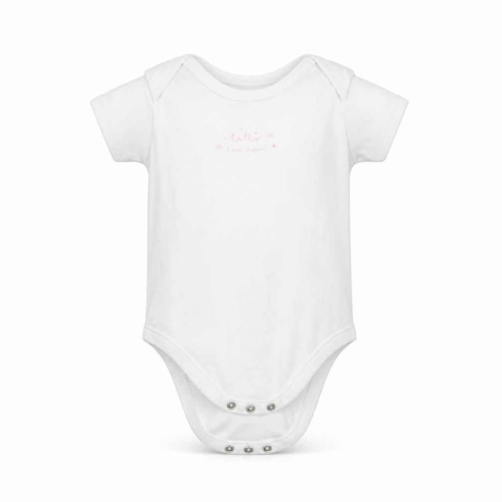 Front view of Matalan girls’ white romper one-piece, size 12-18, months