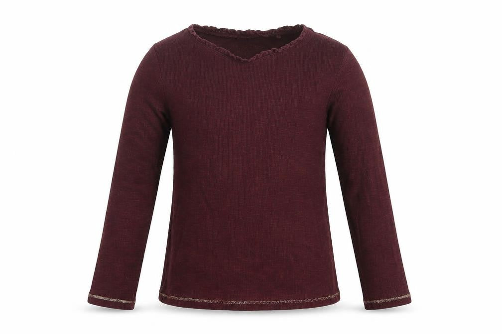 Front view of Next girls’ purple pullover sweatshirt, size 7, years