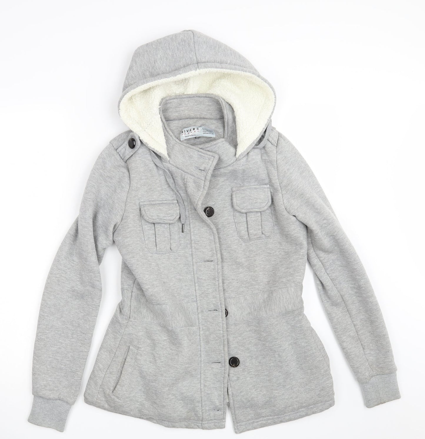 Rivers Womens Grey   Cardigan Hoodie Size 10