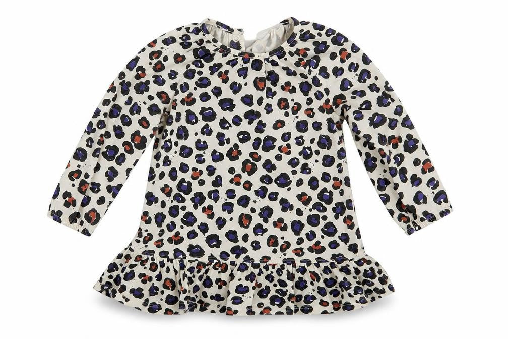 Front view of Next girls’ ivory animal print a-line, size 12-18, months