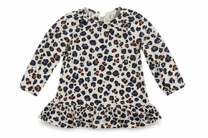 Front view of Next girls’ ivory animal print a-line, size 12-18, months