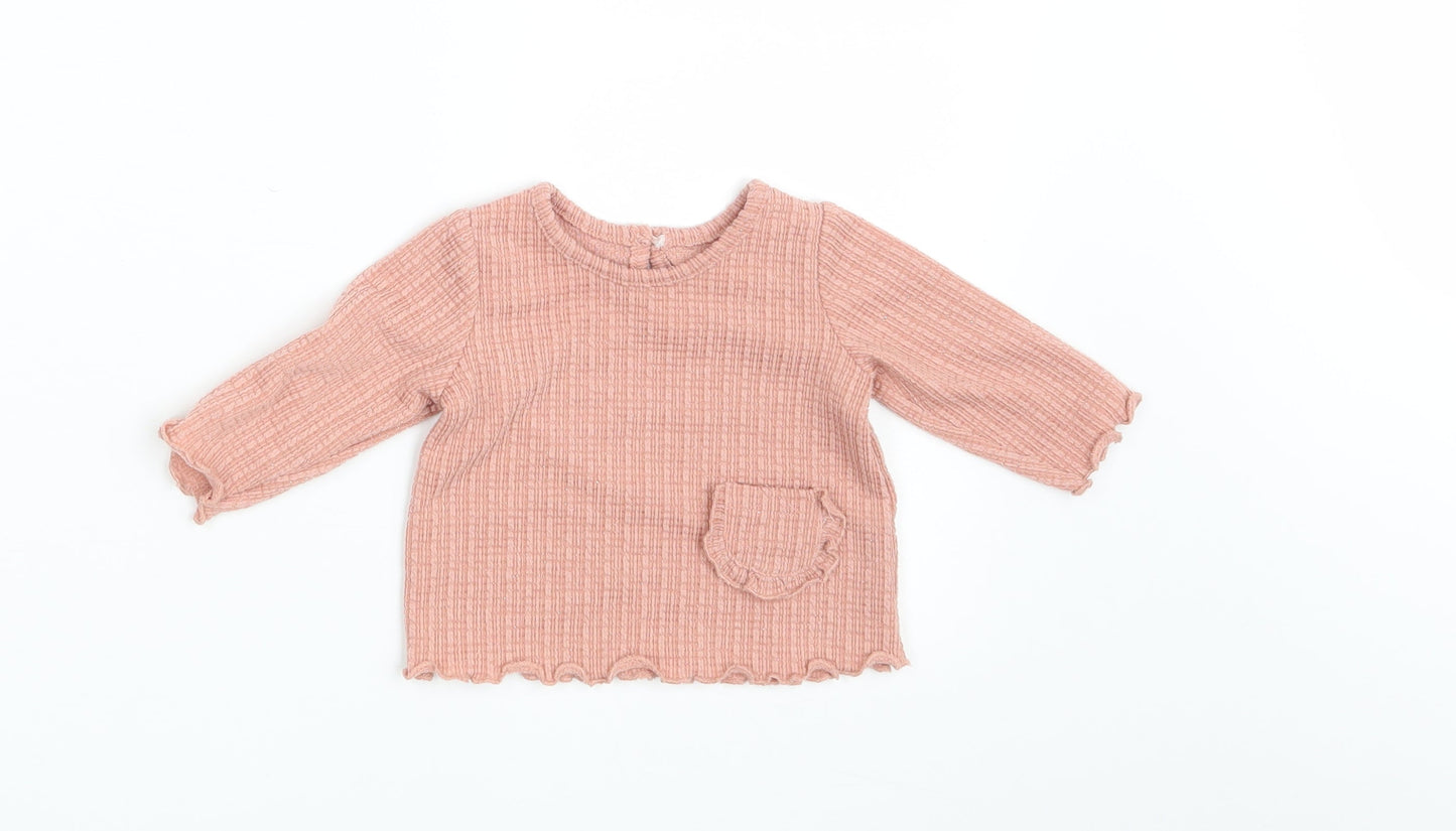 Matalan Girls Pink   Basic T-Shirt Size 0-3 Months