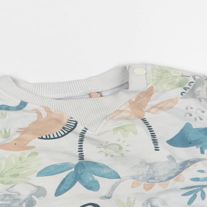 TU Baby White Animal Print  Pullover Jumper Size 9-12 Months