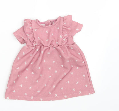 TU Girls Pink Floral  A-Line  Size 0-3 Months