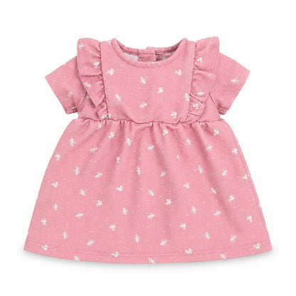 Front view of Tu girls’ pink floral a-line, size 0-3, months