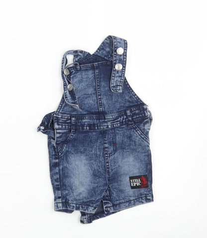 Mickey Mouse Baby Blue  Denim Pinafore/Dungaree Dress  Size 6-9 Months