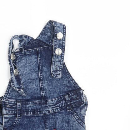 Mickey Mouse Baby Blue  Denim Pinafore/Dungaree Dress  Size 6-9 Months