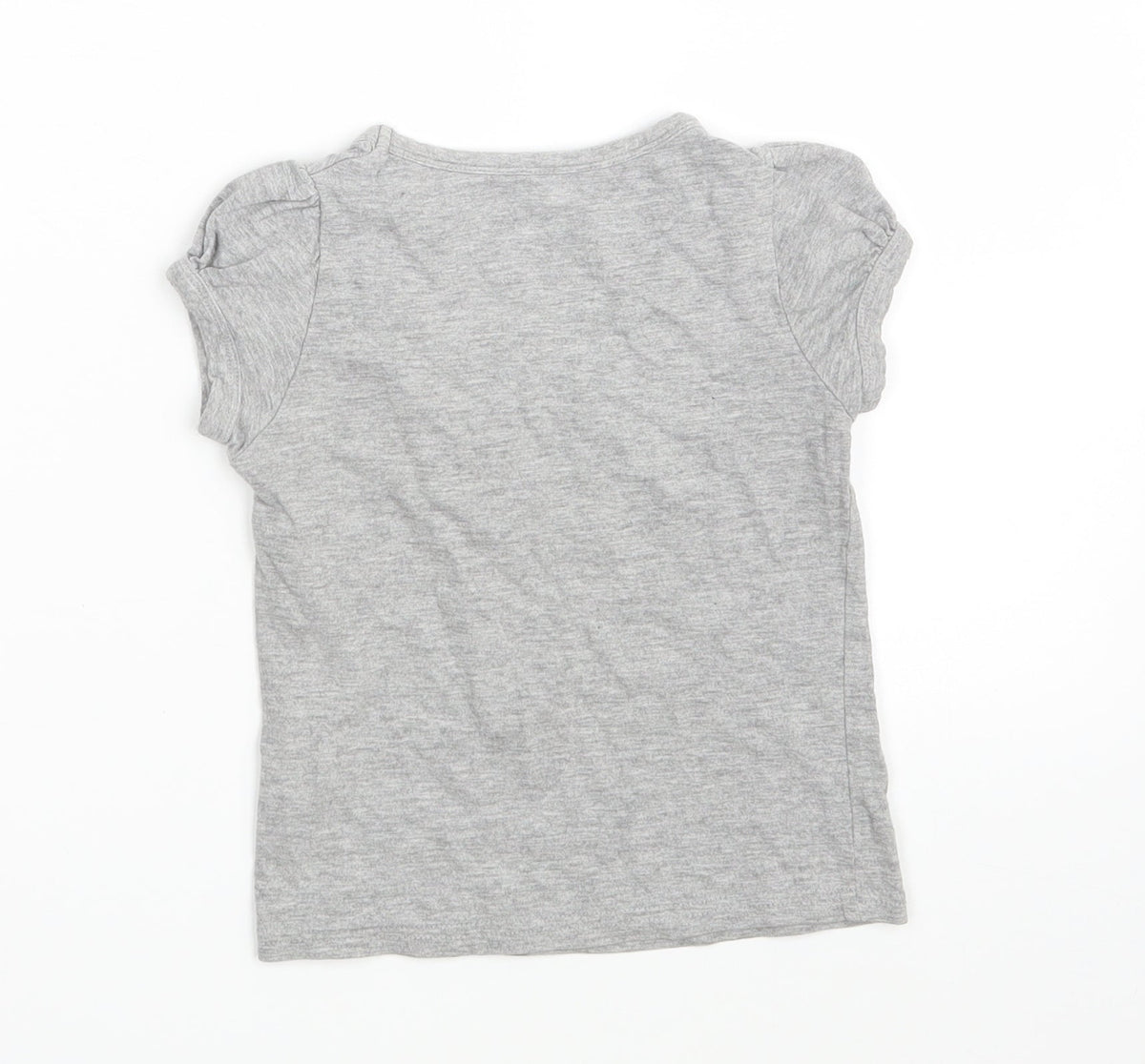 Back view of Matalan girls’ grey basic t-shirt, size 4-5, years