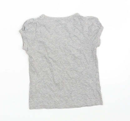 Back view of Matalan girls’ grey basic t-shirt, size 4-5, years