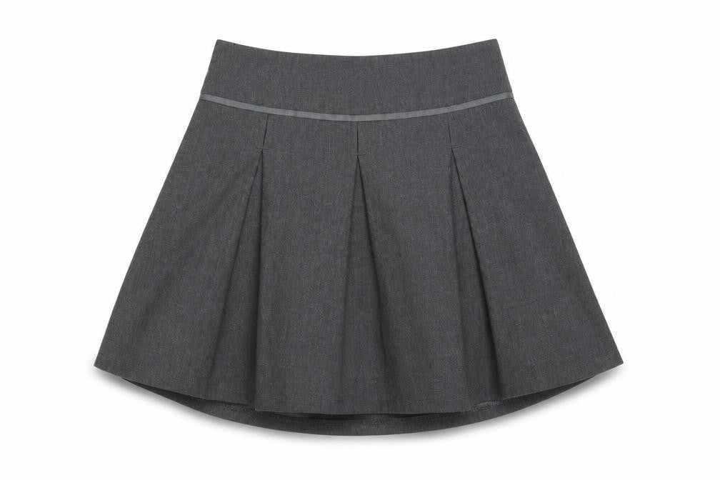 Front view of Tu girls’ grey mini skirt, size 5, years - school wear