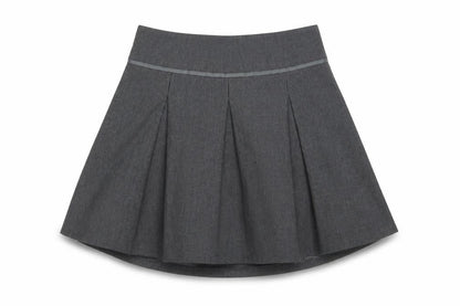 Front view of Tu girls’ grey mini skirt, size 5, years - school wear