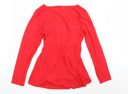 Wucaiyi Womens Red   T-Shirt Dress  Size M