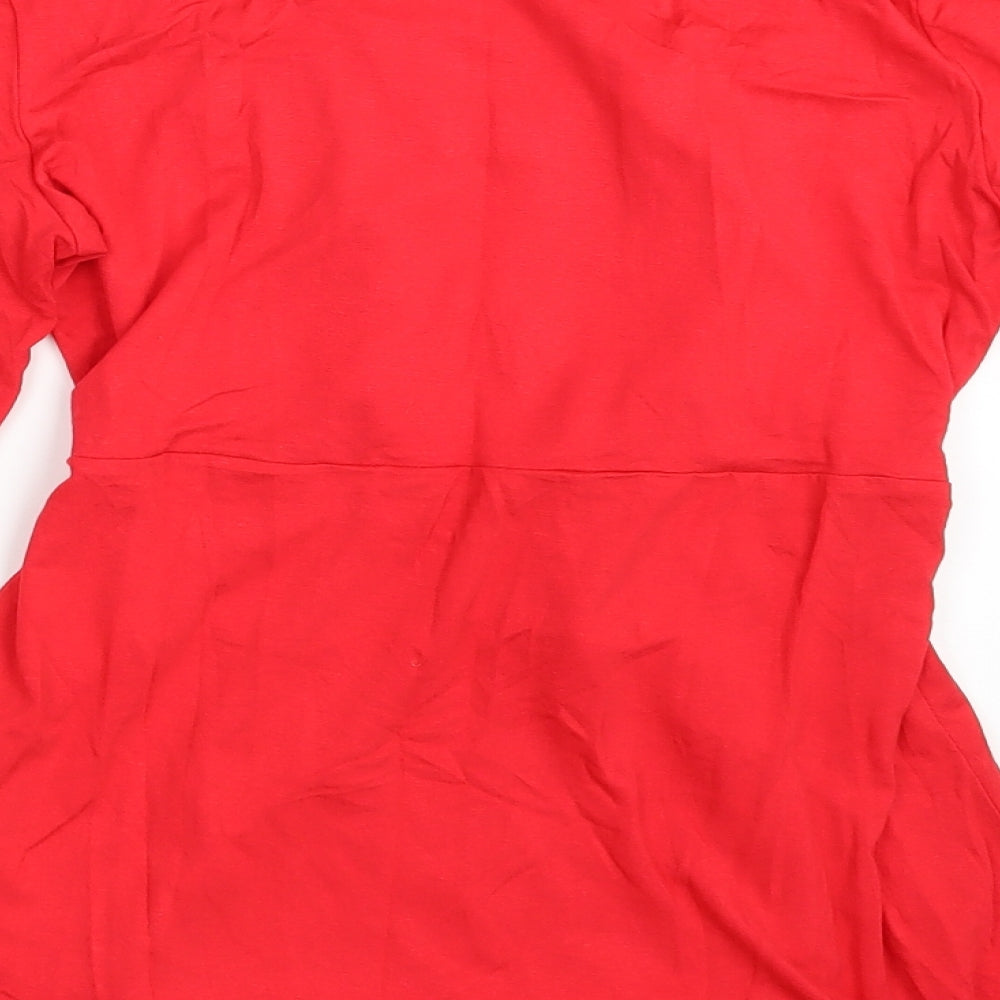 Wucaiyi Womens Red   T-Shirt Dress  Size M