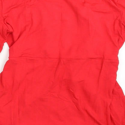 Wucaiyi Womens Red   T-Shirt Dress  Size M