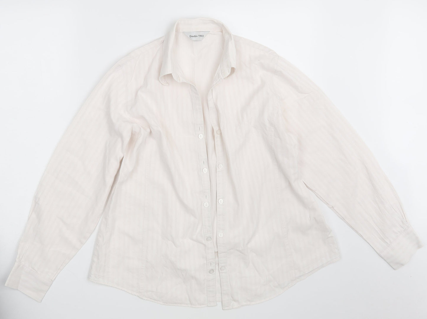 Womens UK Size 16 Double TWO Pink Basic Button-Up