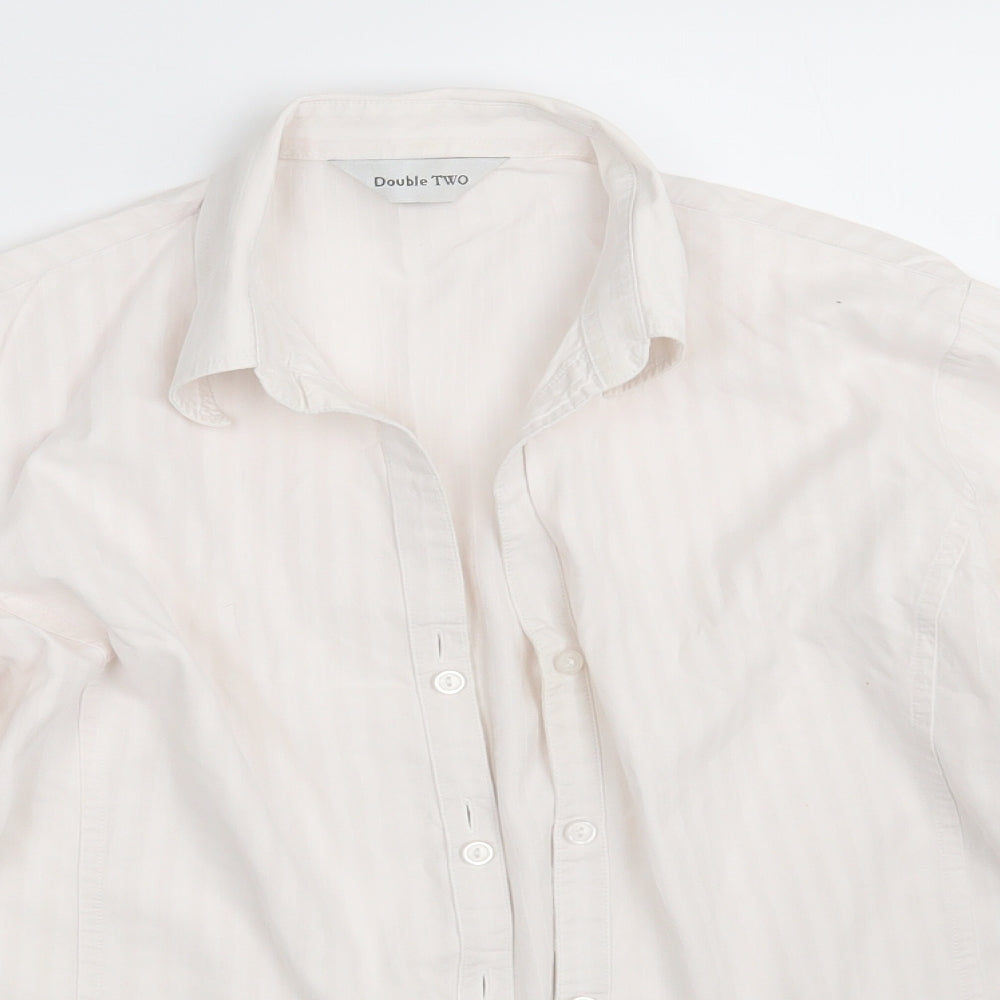 Womens UK Size 16 Double TWO Pink Basic Button-Up