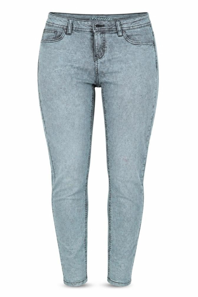 Front view of Denim Co. women’s blue denim skinny jeans, size UK 12, 30-inch leg
