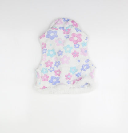 SheIn Womens White Floral  Jacket  Size M