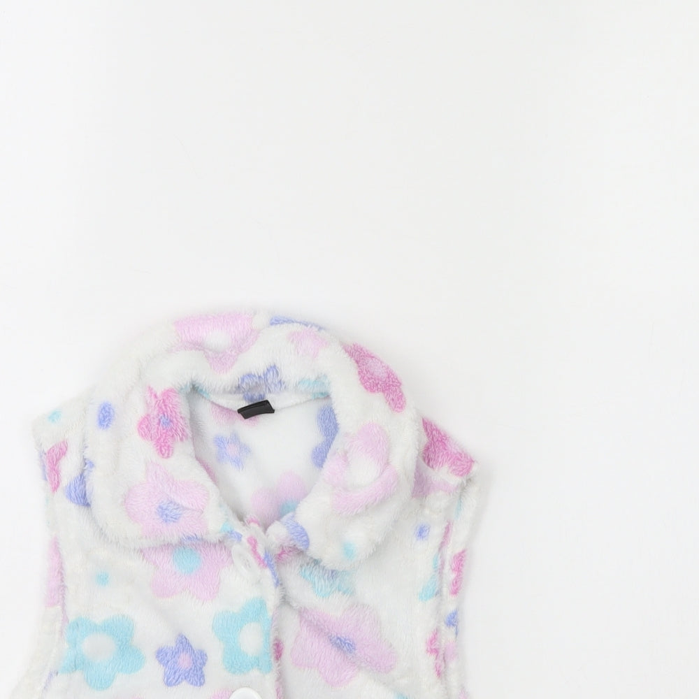 SheIn Womens White Floral  Jacket  Size M