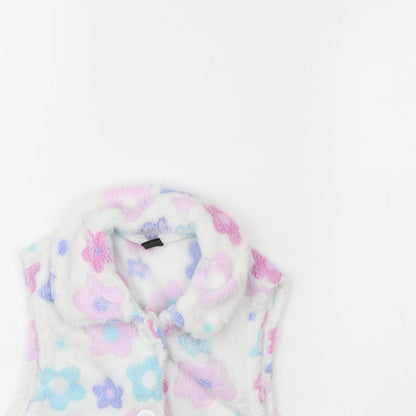 SheIn Womens White Floral  Jacket  Size M