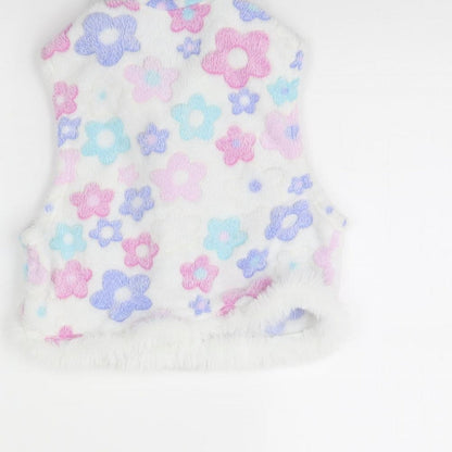 SheIn Womens White Floral  Jacket  Size M