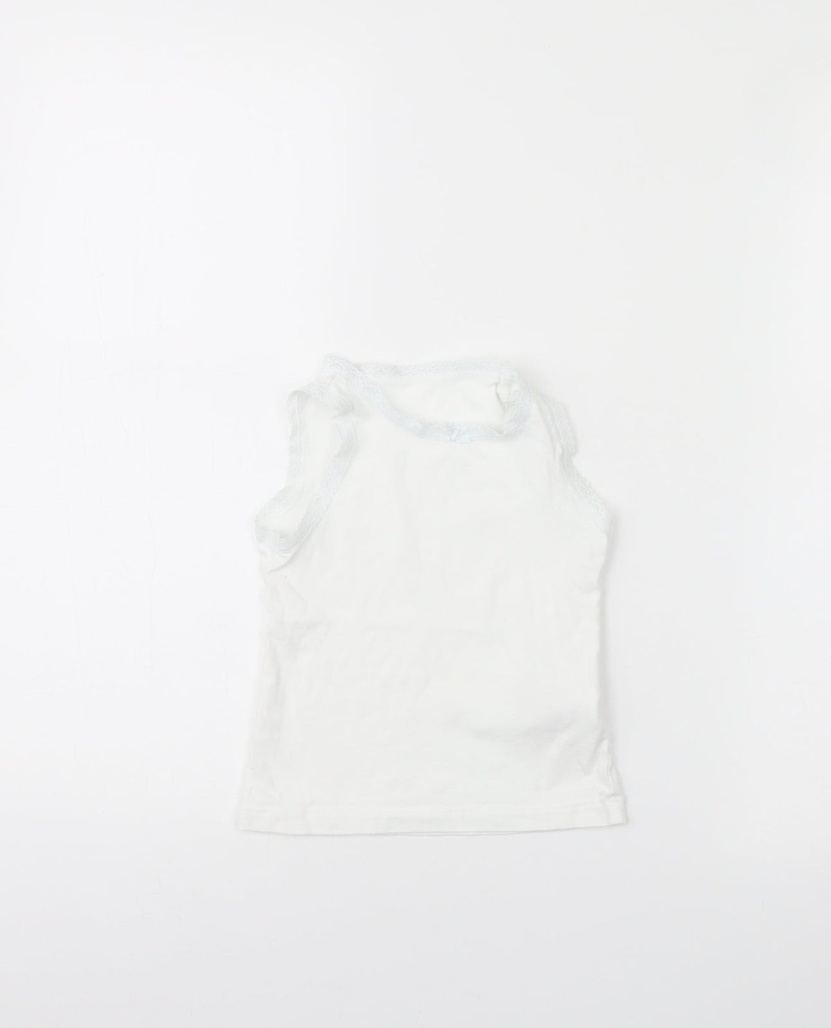 Additional front view of Next girls’ white basic tank, size 3, years - vest