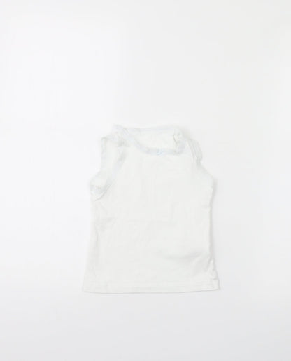 Additional front view of Next girls’ white basic tank, size 3, years - vest