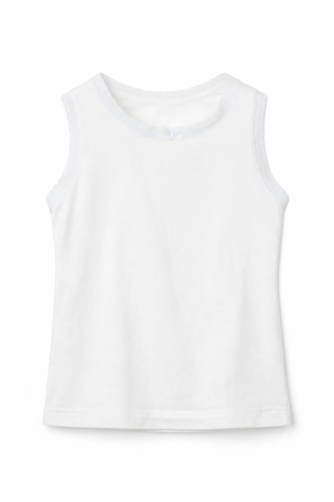 Front view of Next girls’ white basic tank, size 3, years - vest