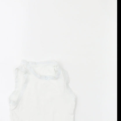 Close-up detail of Next girls’ white basic tank, size 3, years - vest
